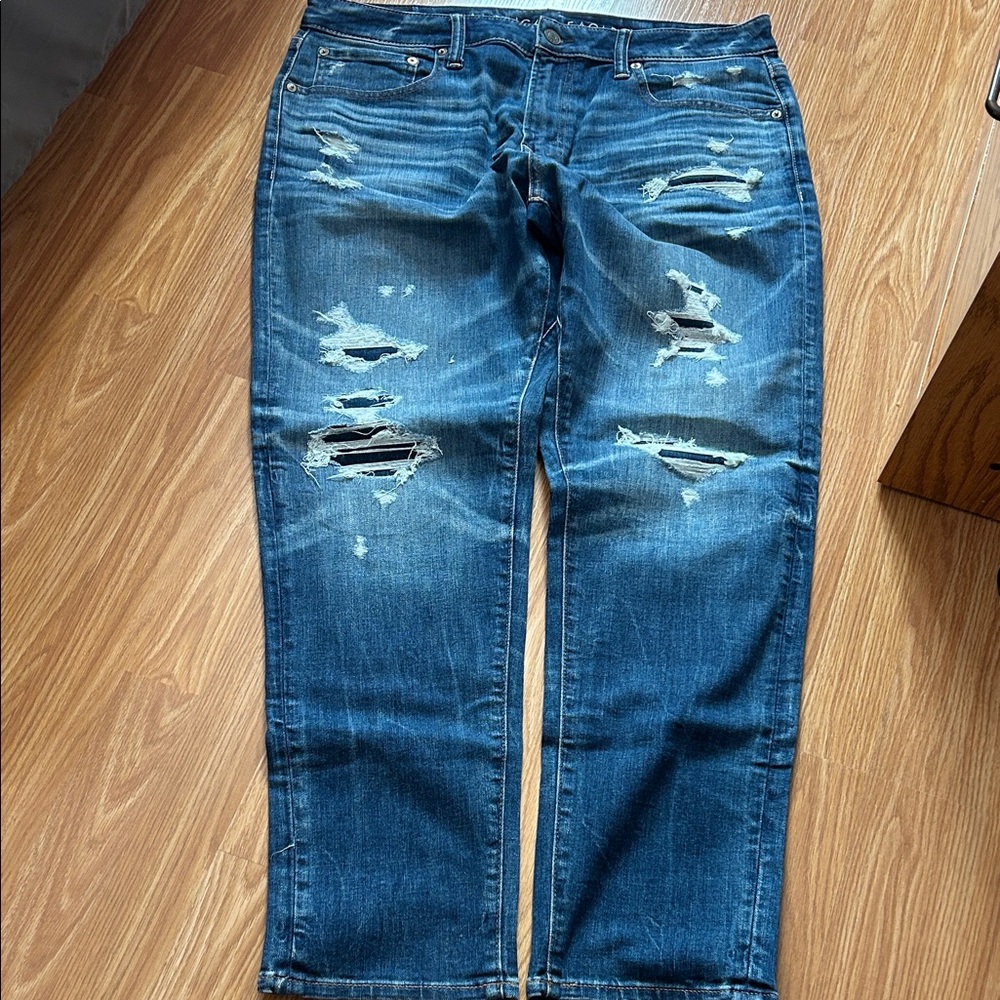 American Eagle Outfitters Men's Relaxed Distressed Denim